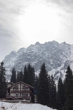House in the mountains Stock Photos