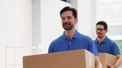 House Mover And Van Delivery Service Stock Footage 313758403