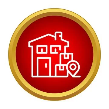 House moving boxes logistics delivery location icon 스톡 일러스트
