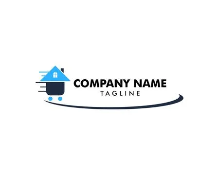 House Moving Logo Design Template Stock Illustration