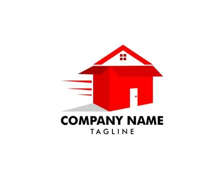 House Moving Logo Design Template Stock Illustration