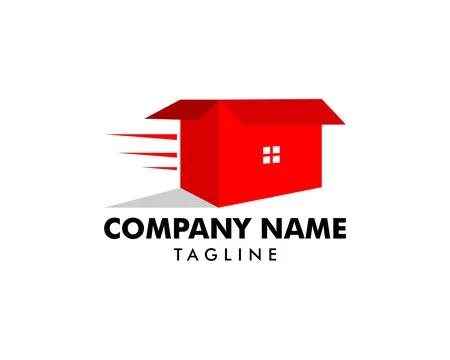 House Moving Logo Design Template Stock Illustration