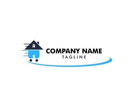 House Moving Logo Design Template Stock Illustration