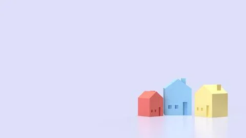 The House multi color for real estate or property concept 3d Rendering. Stock Illustration