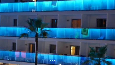 House with multi-colored balconies, Stock Footage 93965450