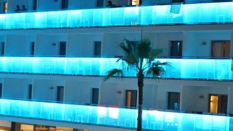 House with multi-colored balconies an Spain Stock Footage 93966097