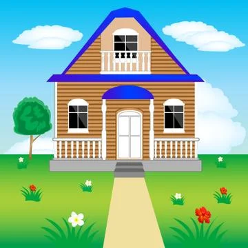 House on nature Stock Illustration