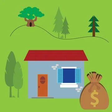 House in nature Stock Illustration