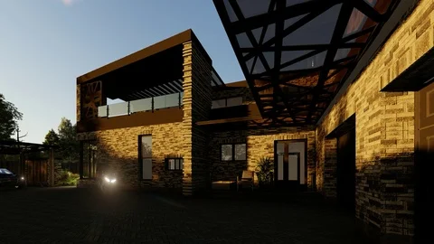 House at night Stock Footage 115499475