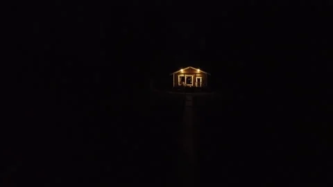 House at night Stock Footage 205443847