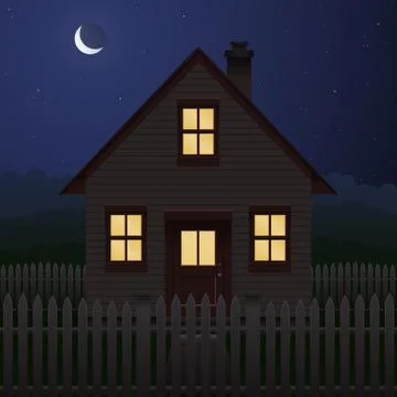 House at night Stock Illustration