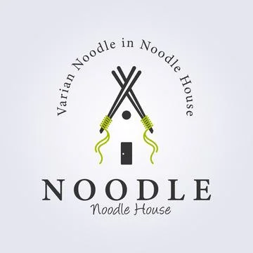 House of noodle logo vector, abstract noodle icon illustration design Stock Illustration