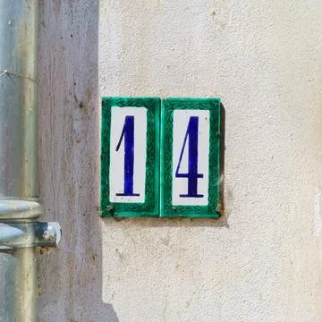 House number 14 Stock Photos