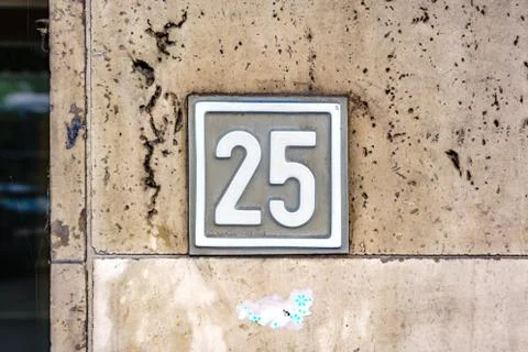 House number 25 Stock Photos