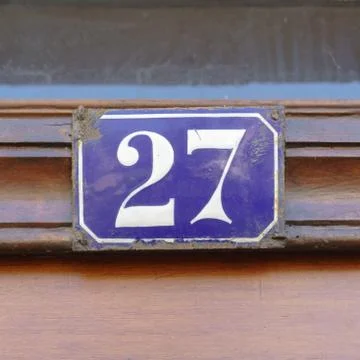House number 27 Stock Photos