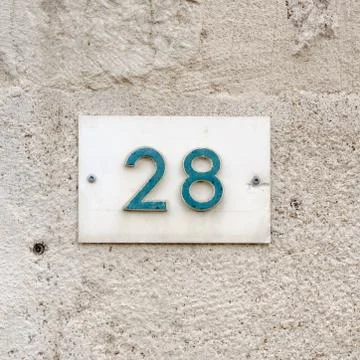 House number 28 Stock Photos