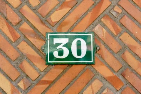House number 30 Stock Photos