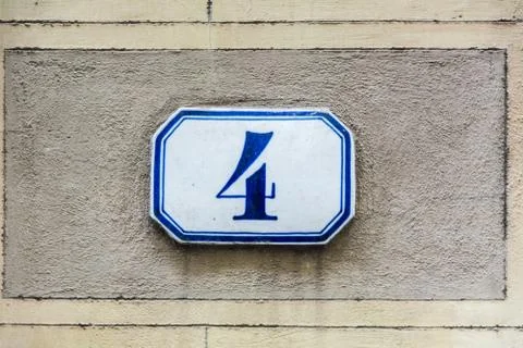 House number four ( 4 ) Stock Photos