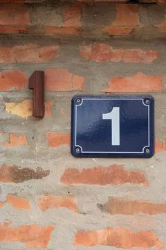 House number as a separate element one Stock Photos