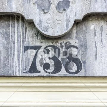 House number seven hundred and thirty eight - 738 Stock Photos