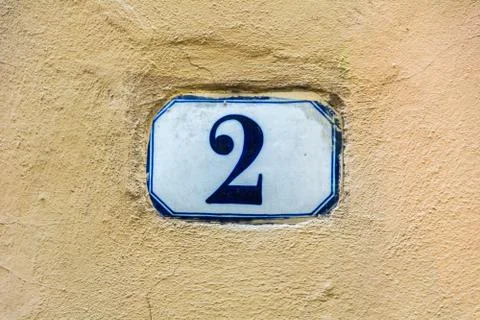 House number two ( 2 ) Stock Photos