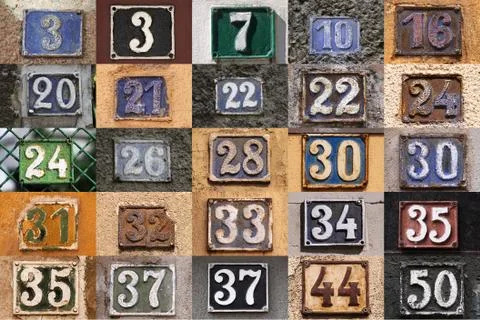 House numbers on a wall Foto stock