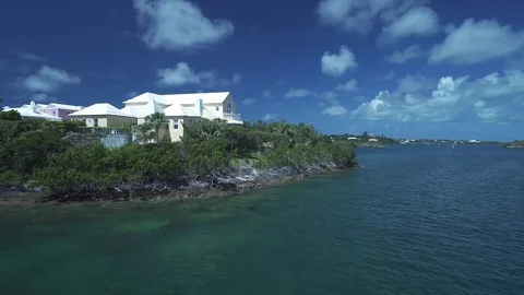House on the ocean in Bermuda Stock Footage 82049717