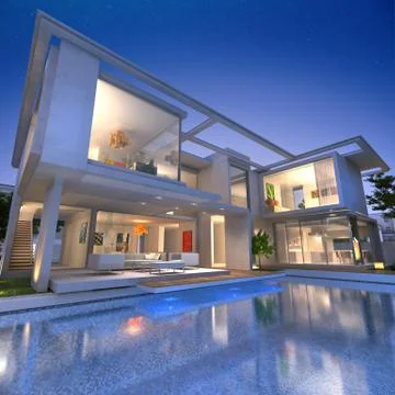 House open bunker pool Stock Illustration