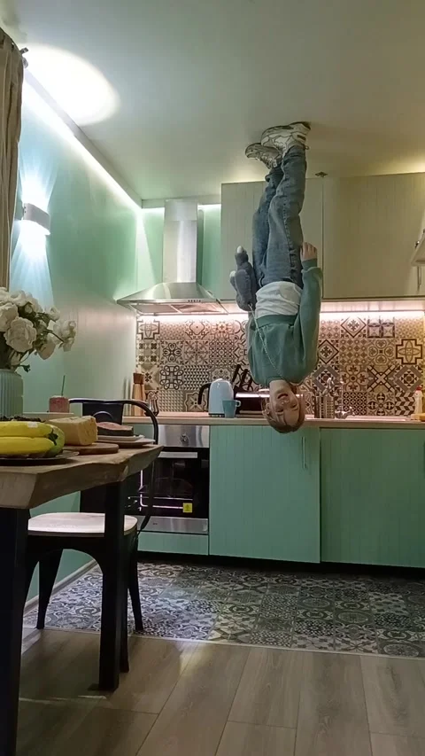 The house is the opposite. kitchen Stock Footage 294053832