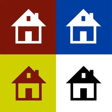 House or lodge flat icon vector illustration symbol Isolated template. Stock Illustration