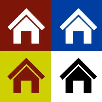 House or lodge flat icon vector illustration symbol Isolated template. Stock Illustration