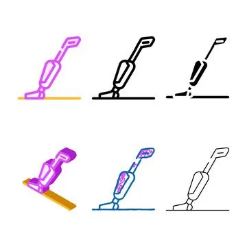 House order cleaned range with vacuum cleaner color icon vector Stock Illustration