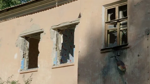House is ordered to be demolished. Condemned building to be pulled down. 4K Stock Footage 106723124