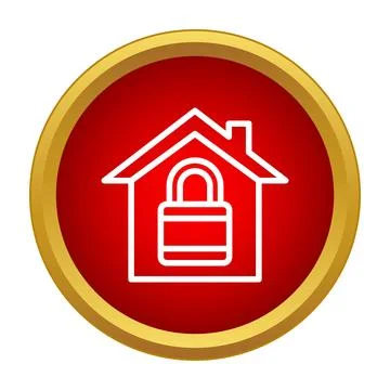 House padlock icon representing home security and protection Stock Illustration