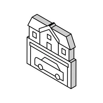 House parking isometric icon vector illustration Illustrazione stock