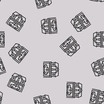 House parking line seamless pattern 스톡 일러스트