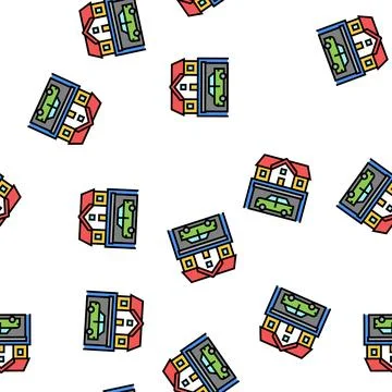 House parking vector seamless pattern 스톡 일러스트