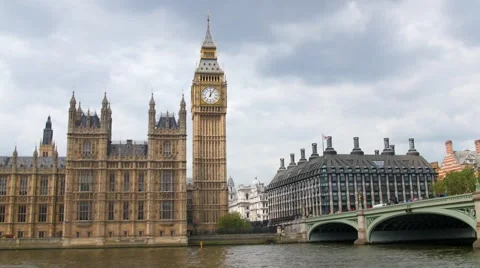 The House of Parliament and the Big Ben Stock Footage