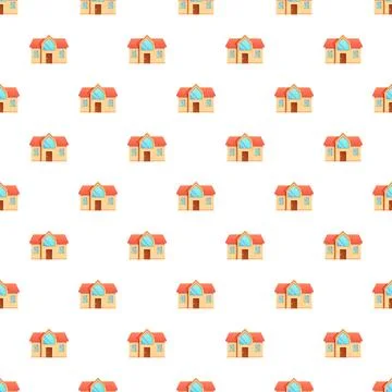 House pattern creating a seamless residential background Ilustración de archivo