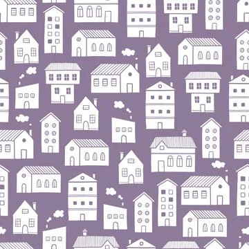 House pattern. Doodle sketch style Stock Illustration