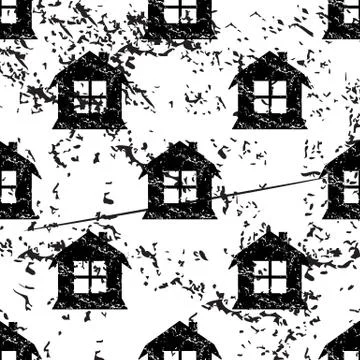 House pattern grunge, monochrome Ilustración de archivo