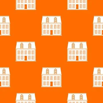 House pattern orange Stock Illustration