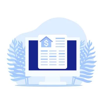 House payments icon with spreadsheet, vector art Stock Illustration