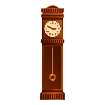 House pendulum clock icon, cartoon style Stock Illustration