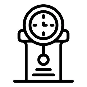 House pendulum clock icon, outline style Stock Illustration