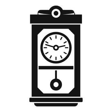 House pendulum clock icon, simple style Stock Illustration