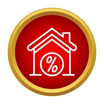 House percentage icon representing real estate interest rates Stock Illustration