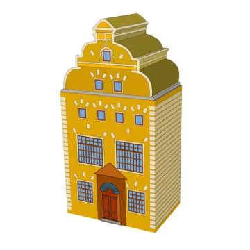 House in perspective view isolated on white background. Stock Illustration