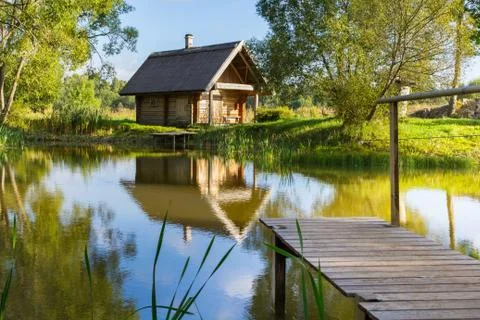 House with a pier Stock Photos
