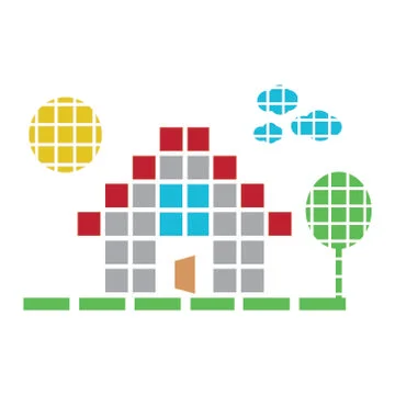 House pixel icon, outline vector sign, linear style pictogram isolated on whi Stock Illustration